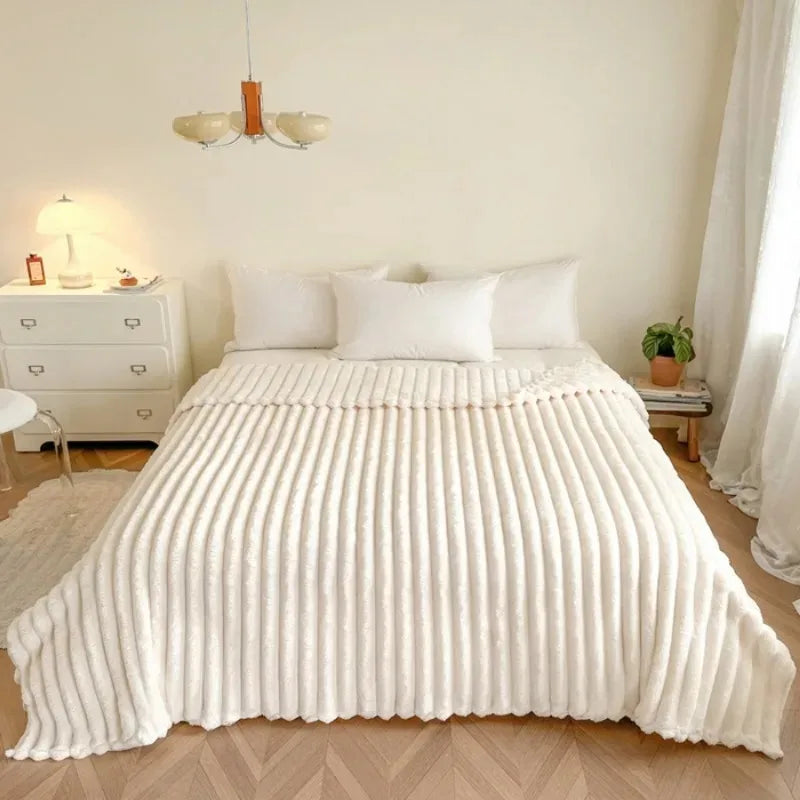 Plaid Morbido en polaire douce côtelée